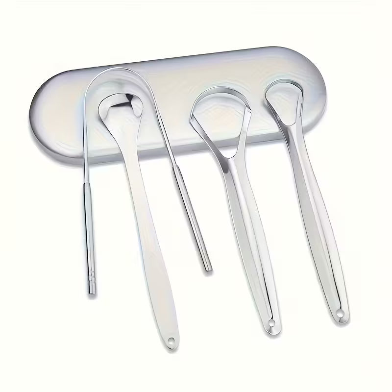 Stainless Steel Tongue Scraper Set