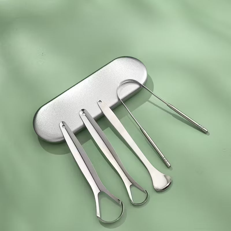 Stainless Steel Tongue Scraper Set