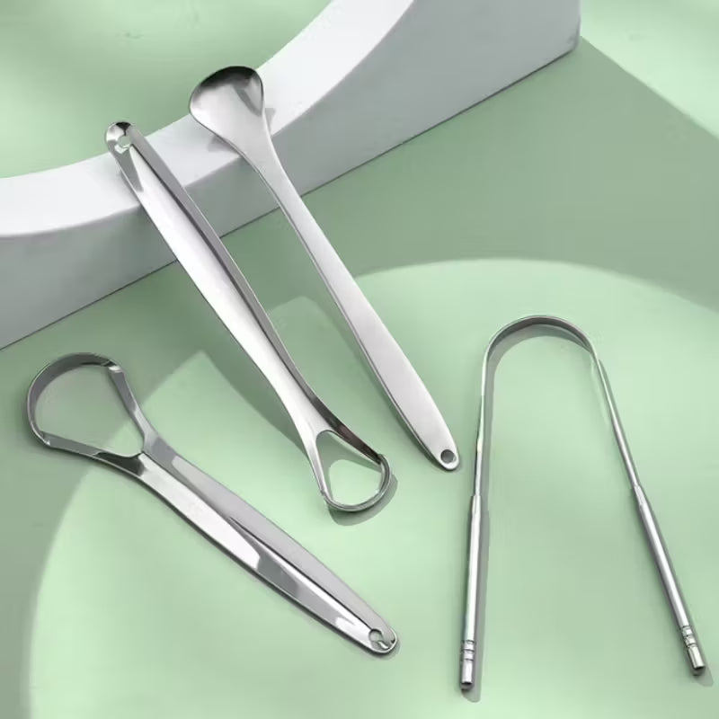 Stainless Steel Tongue Scraper Set
