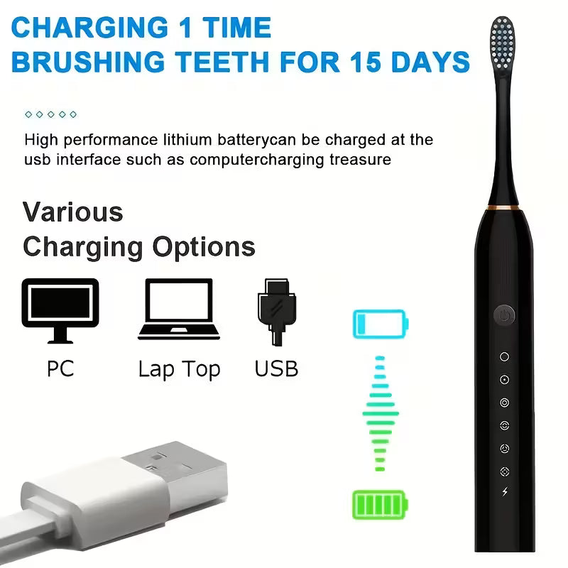 6-Speed Smart Timer Electric Toothbrush