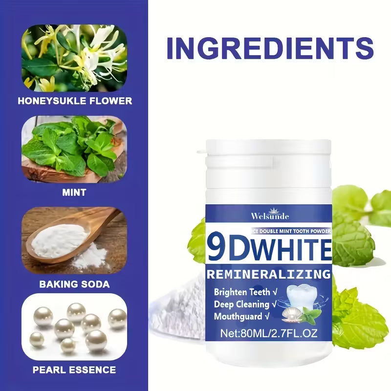 9D White Remineralizing Tooth Powder